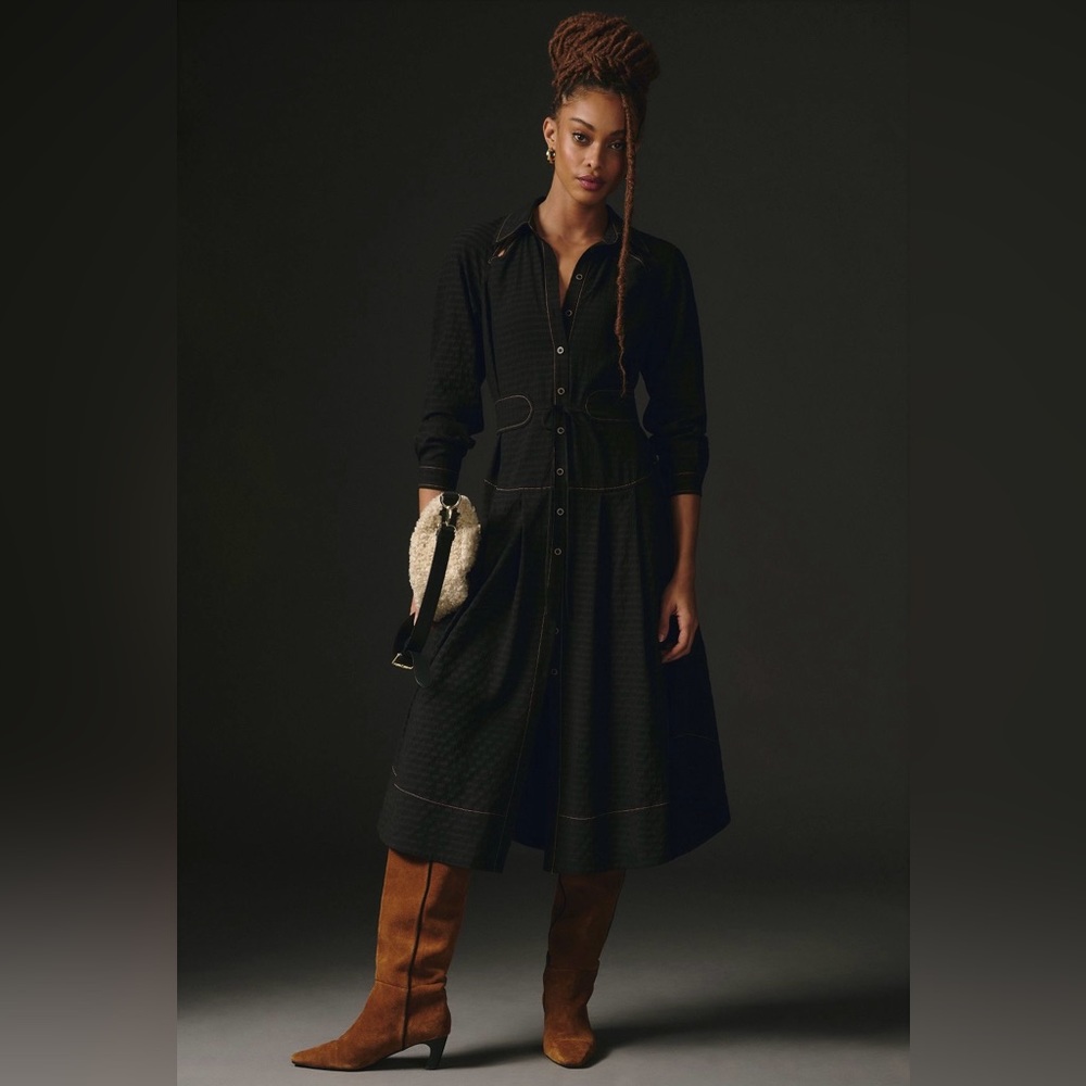 ANTHROPOLOGIE cutout shirt dress